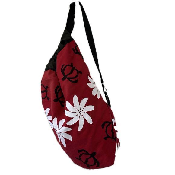 NWOT Custom Signed Handmade Handcrafted Hawaiian Honu Tiare Drawstring Sling Bag - Picture 1 of 7